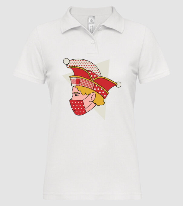 Covid joker model alb pe tricou