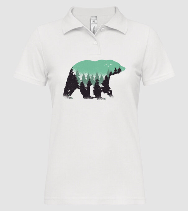 Urs pădure Natură tricou model alb pe tricou