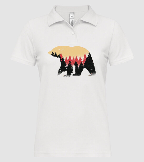 Urs Natură model alb pe tricou