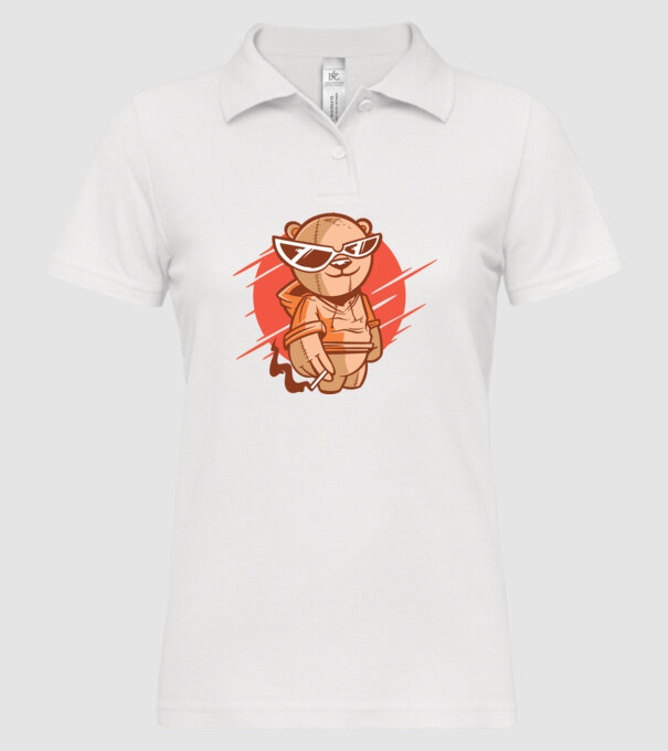 Ursuleț Cool model alb pe tricou