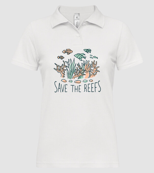 Salvează recifele de corali model alb pe tricou