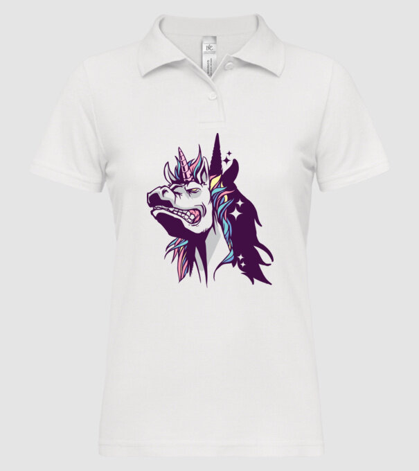 Unicorn supărat model alb pe tricou