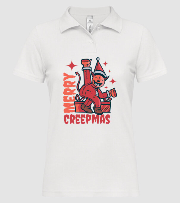 Merry Creepmas model alb pe tricou