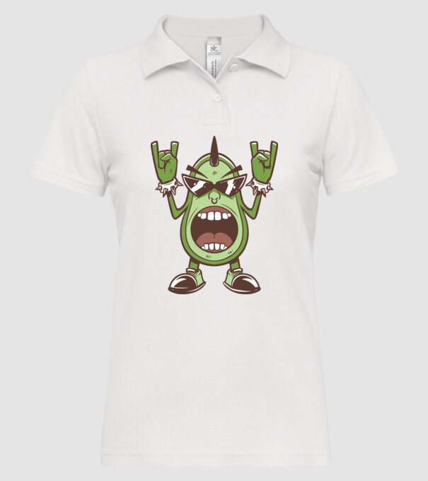 Avocado Metal model alb pe tricou