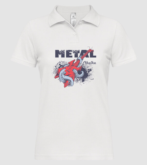 Metal Cthulhu model alb pe tricou
