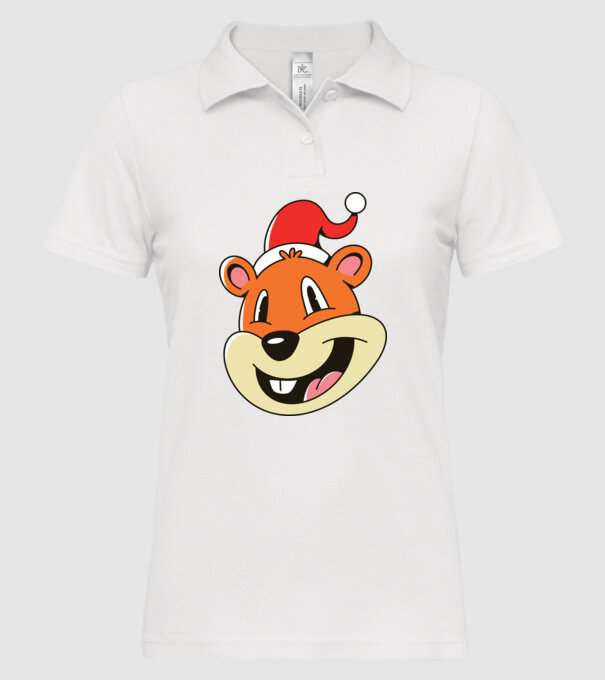 Moș Crăciun Veveriță model alb pe tricou