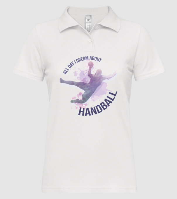 Visez la handbal în fiecare zi model alb pe tricou
