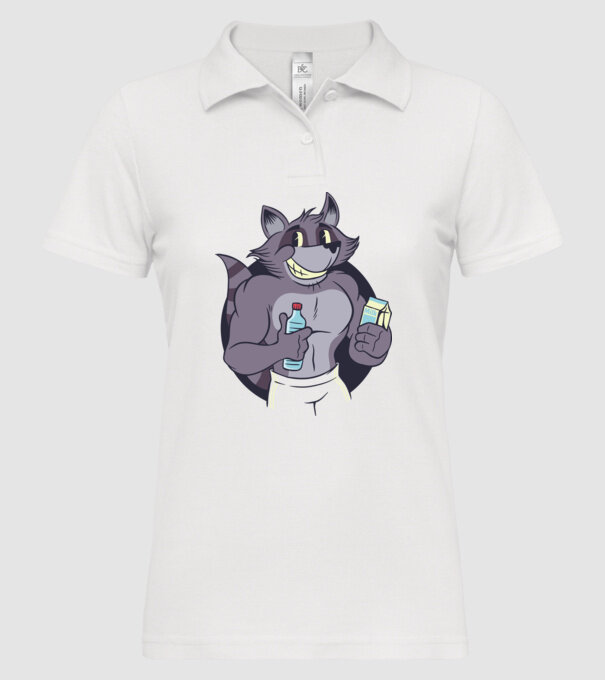 Fitness Raton model alb pe tricou