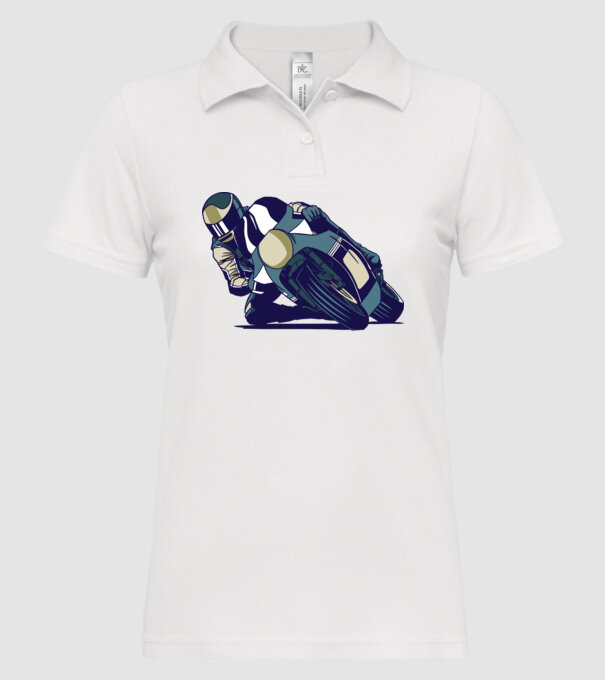 Concurent motocicletă model alb pe tricou