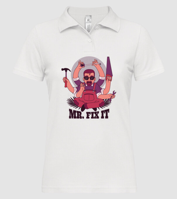 Dl. Fix It - om priceput la toate model alb pe tricou