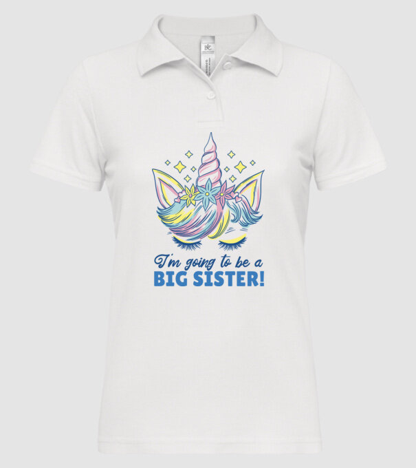 O să fiu un frate mai mare Unicorn model alb pe tricou