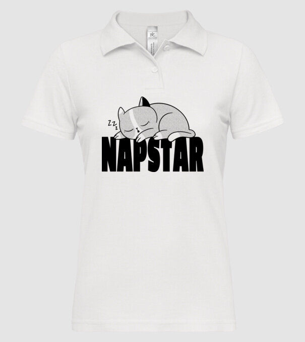 Pisică Napstar model alb pe tricou
