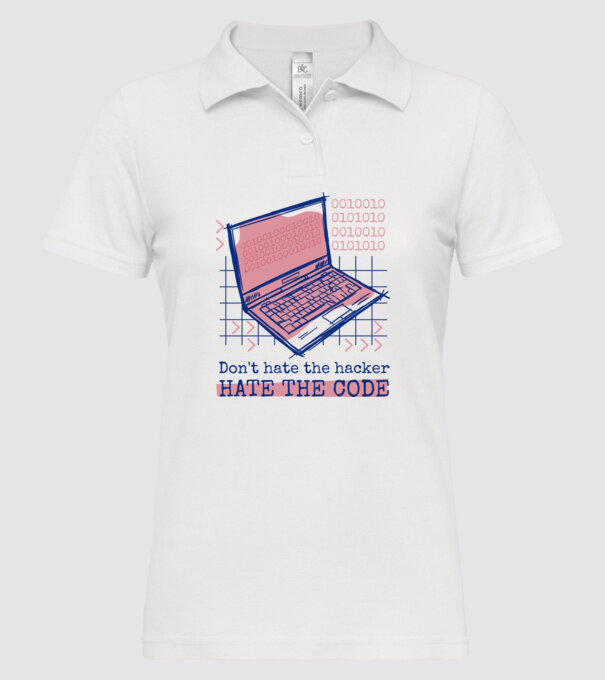 Nu urî hackerul, urăște codul model alb pe tricou