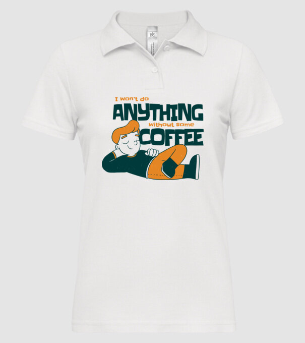 Nu pot fac nimic fără cafea model alb pe tricou
