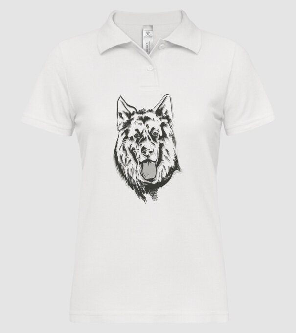 Cap Ciobănesc german model alb pe tricou