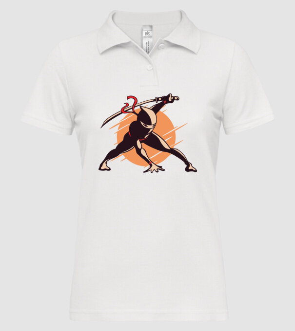 Ninja model alb pe tricou