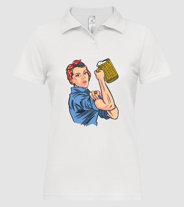 Emanciparea femeilor Bere model alb pe tricou