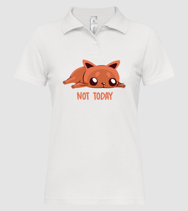 Not today pisică model alb pe tricou