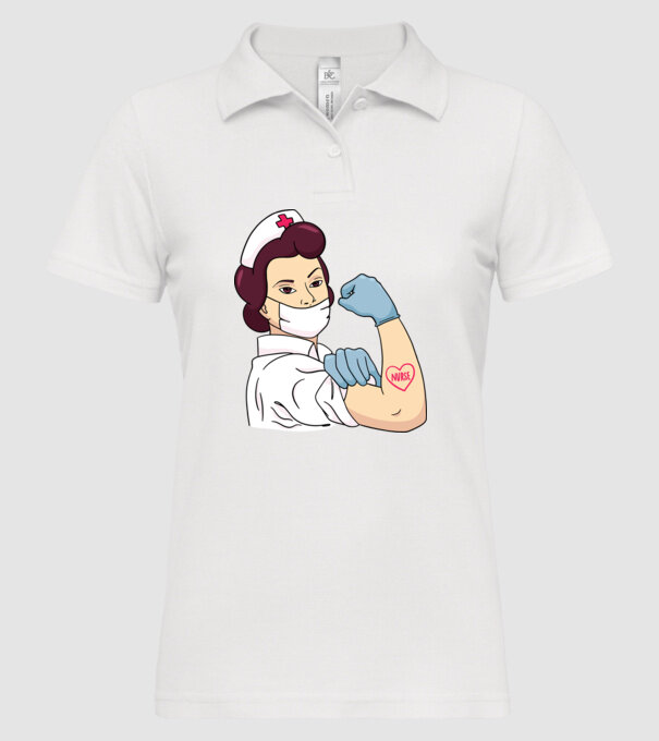 Soră Asistentă model alb pe tricou