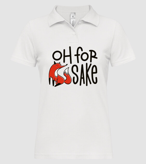 Oh for Fox Sake tricou cu vulpe model alb pe tricou