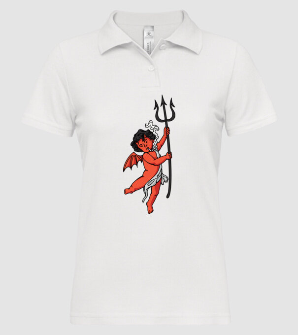 Diavol cu Țigaretă model alb pe tricou
