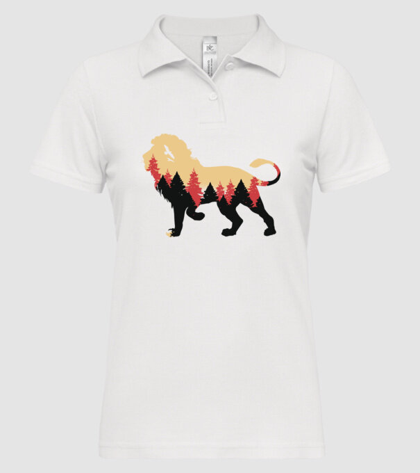 Siluetă Leu model alb pe tricou