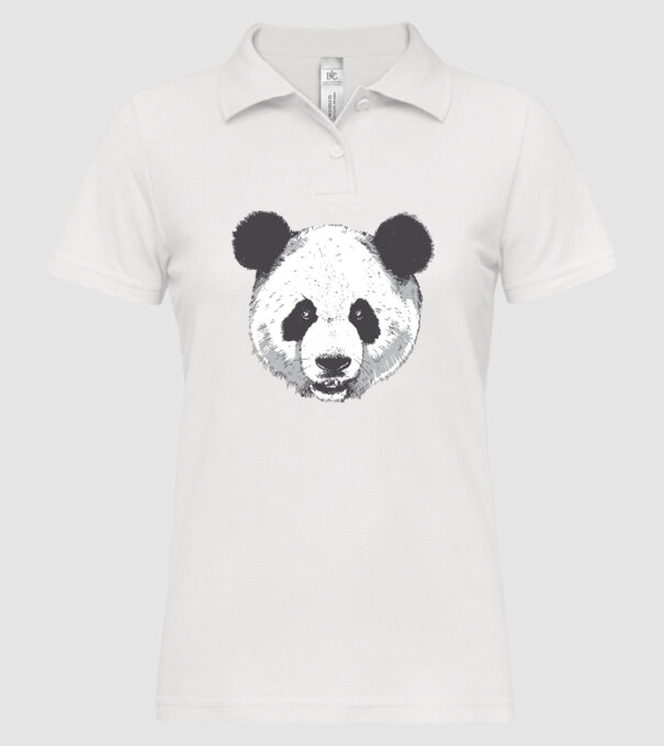 Cap de panda model alb pe tricou