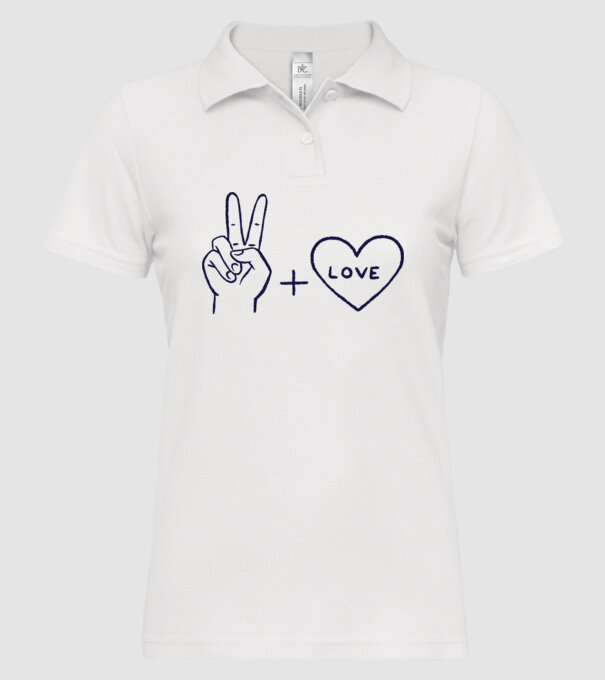 Peace + Love model alb pe tricou