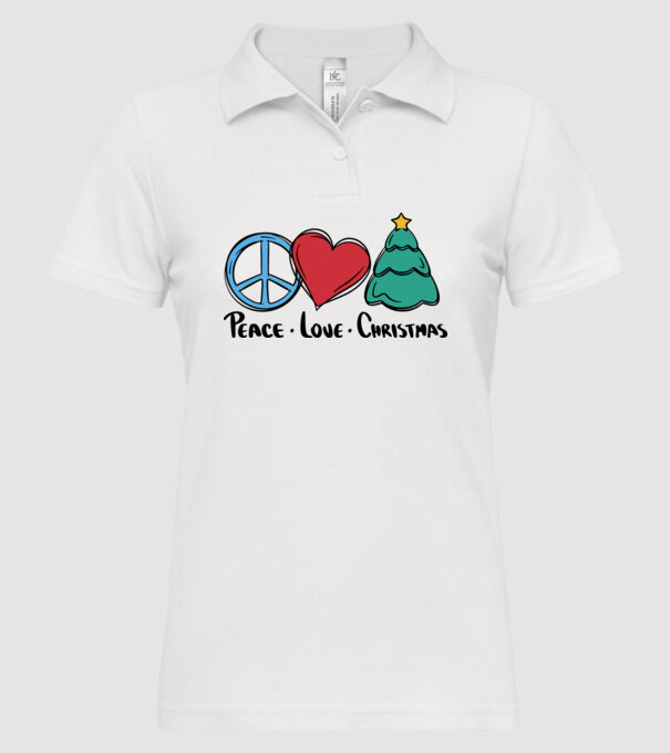 Peace Love Crăciun model alb pe tricou