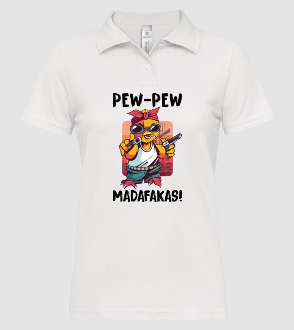 Pew Pew Pew Madafakas Pui alb model alb pe tricou