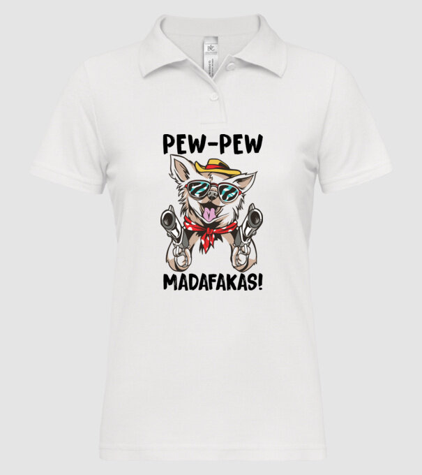 Pew Pew Pew Madafakas Chivava alb model alb pe tricou