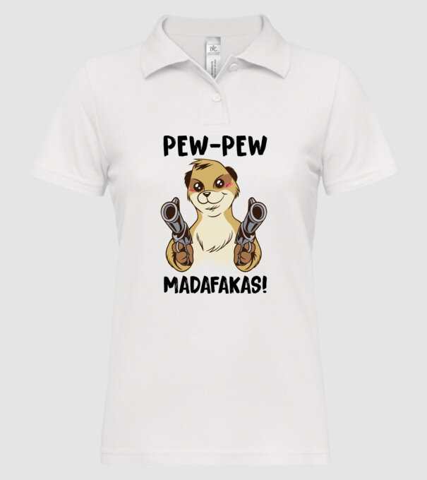 Pew Pew Pew Madafakas Suricată alb model alb pe tricou