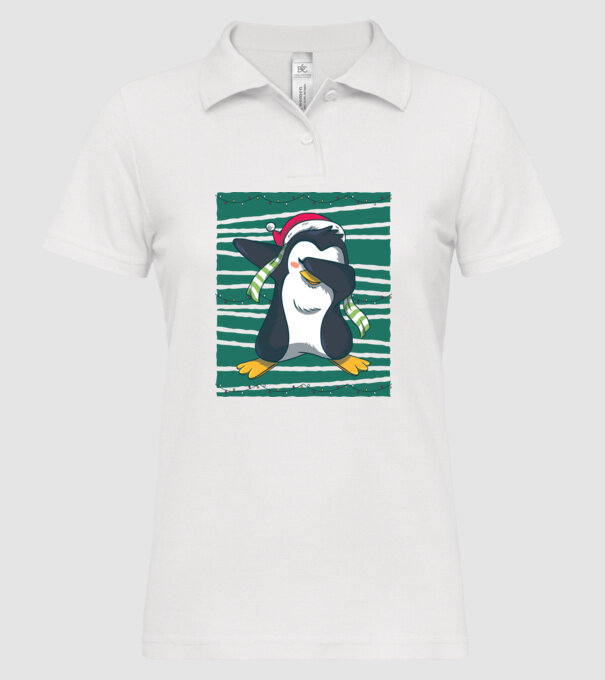 Pinguin DAB Crăciun model alb pe tricou