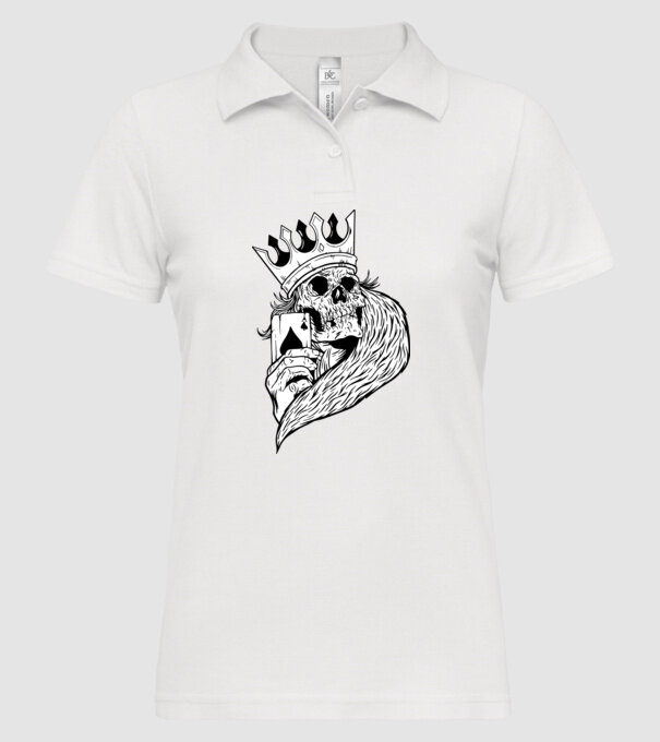 Craniu Poker model alb pe tricou