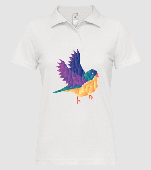 Pasăre Poligon model alb pe tricou