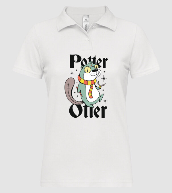 Potter Otter Vidra model alb pe tricou