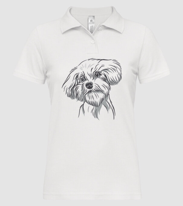 Câine Pudel model alb pe tricou