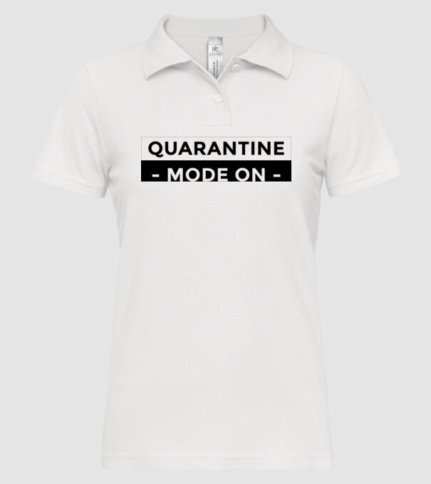 Quarantine mode on model alb pe tricou