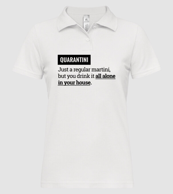 Quarantini - Martini model alb pe tricou