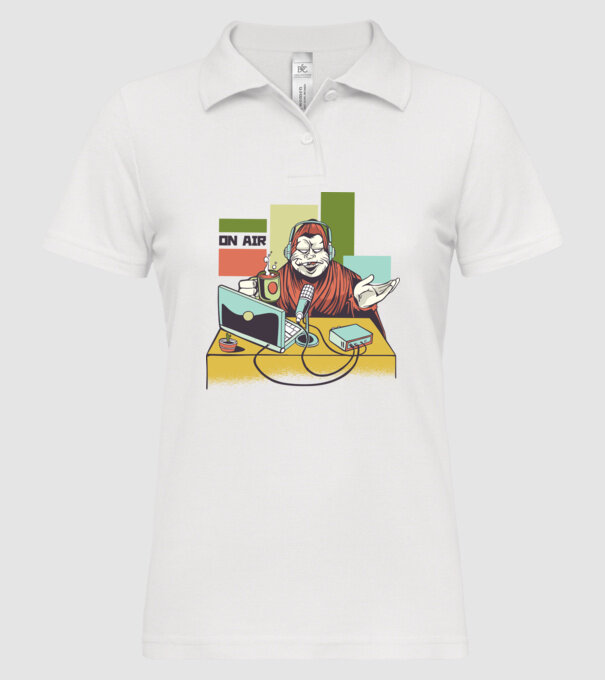 Yeti cu Radio model alb pe tricou