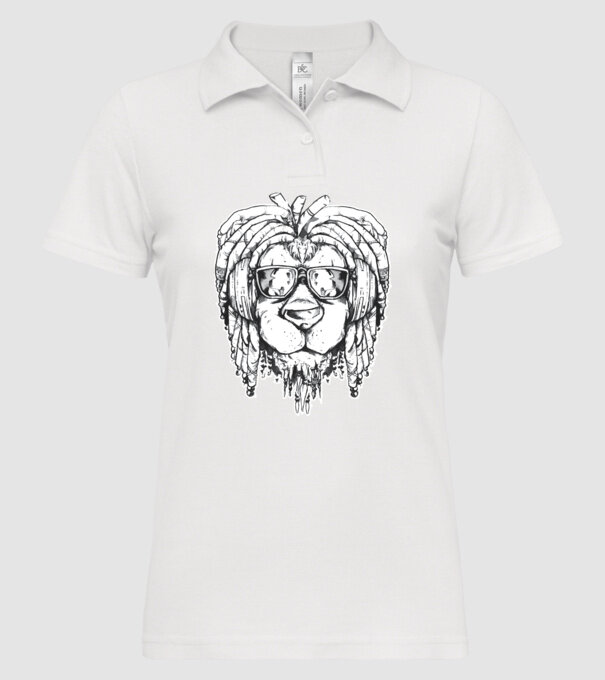 Leu Dreadlock model alb pe tricou