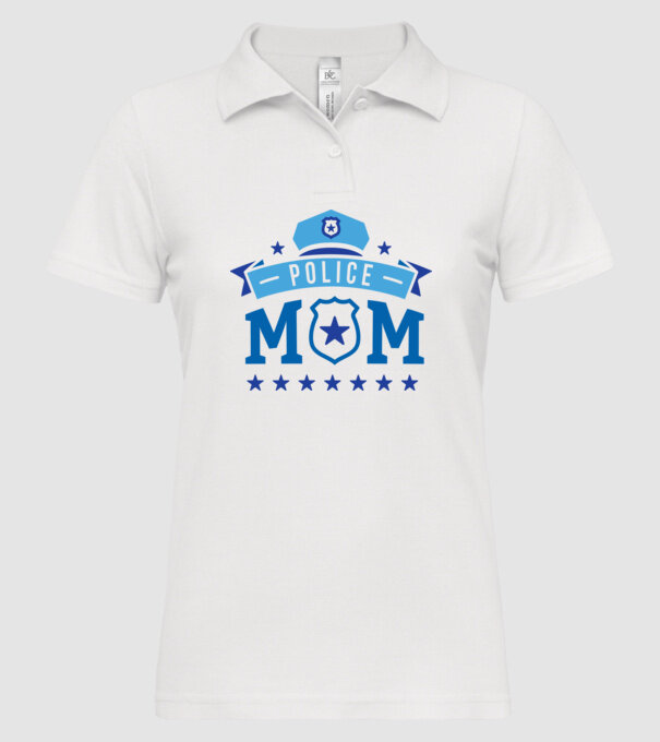 Mamă Polițist model alb pe tricou