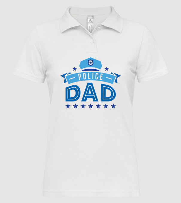 Tată Polițist model alb pe tricou