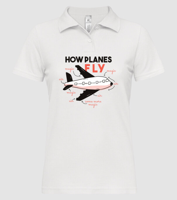 Descriere zbor model alb pe tricou
