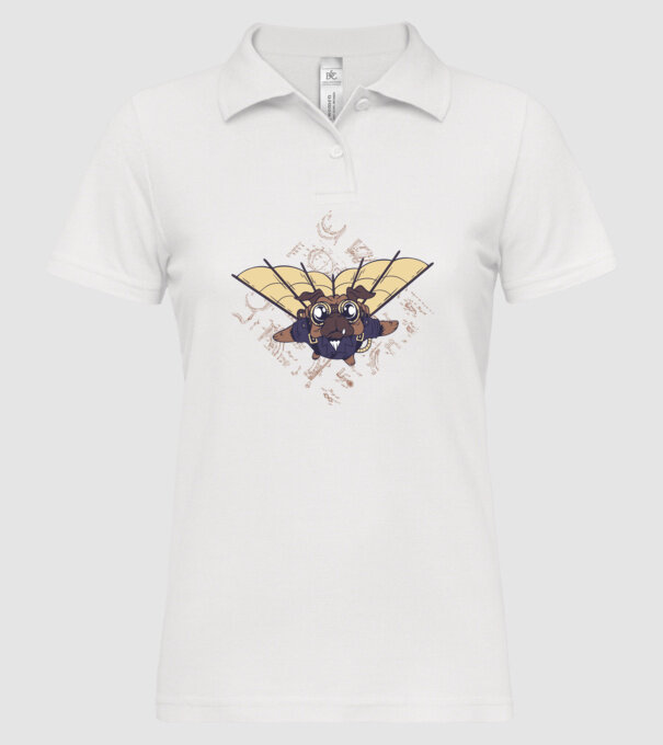 Mops Zburător model alb pe tricou