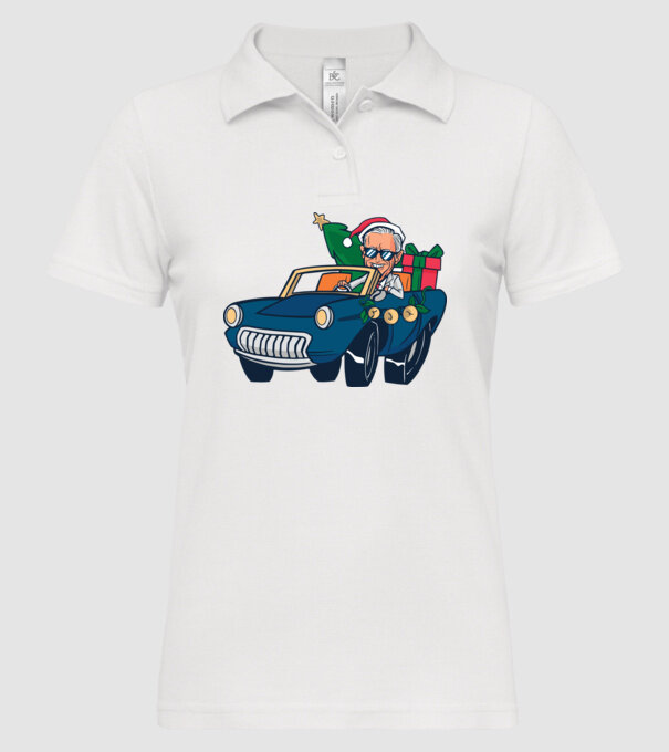 Ridin with Biden Crăciun model alb pe tricou