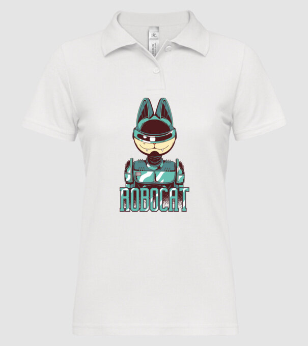 Robocat - Pisică Robot model alb pe tricou