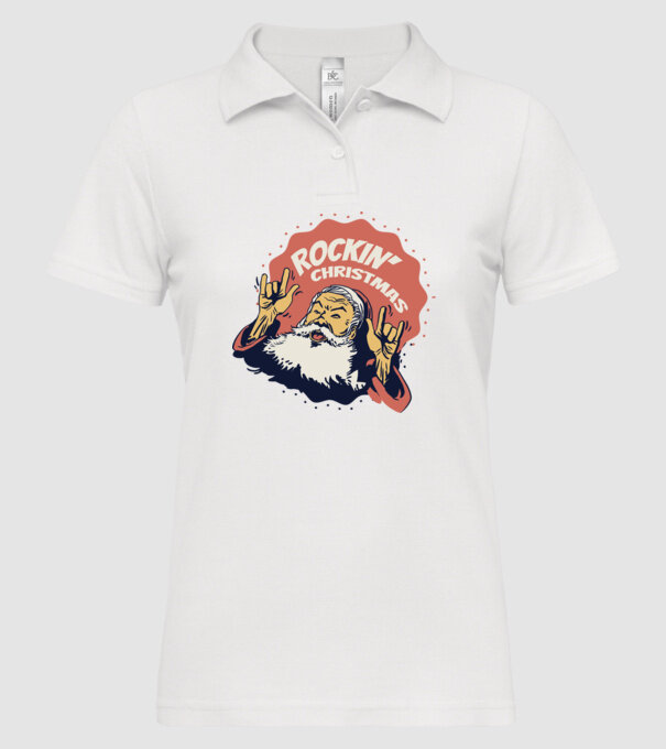 'Rockin'' Christmas Crăciun' model alb pe tricou