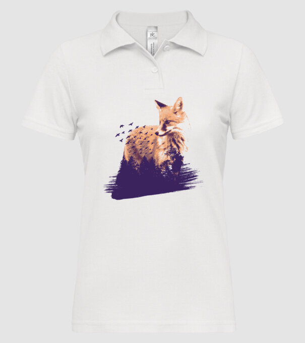 Vulpe Pădure model alb pe tricou