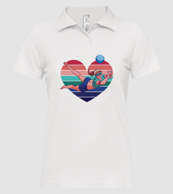 voleibalist retro model alb pe tricou